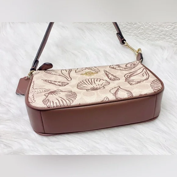 NWT Coach Nolita 19 With Shell Print Signature Canvas CBK79 Gold/Sand Multi - Picture 5 of 7